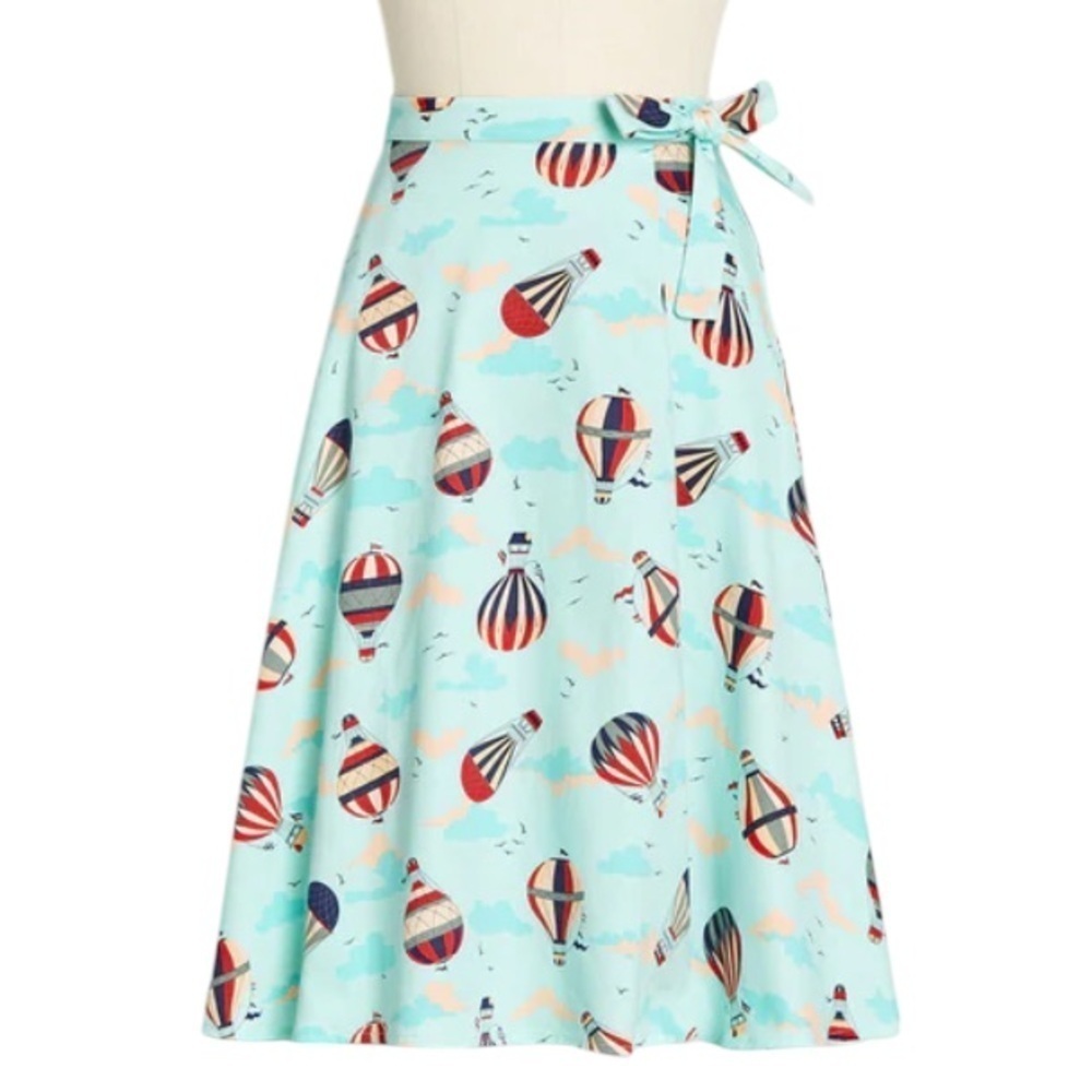 Royal Monk NWT Skirt Feels like Soaring Retro Wrap A-line Skirt Hot air Balloon